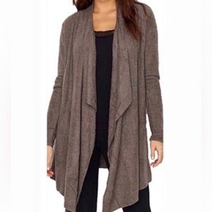 BAREFOOT DREAMS Island Wrap Open Front Cardigan Taupe CozyChic Lite Soft S/M